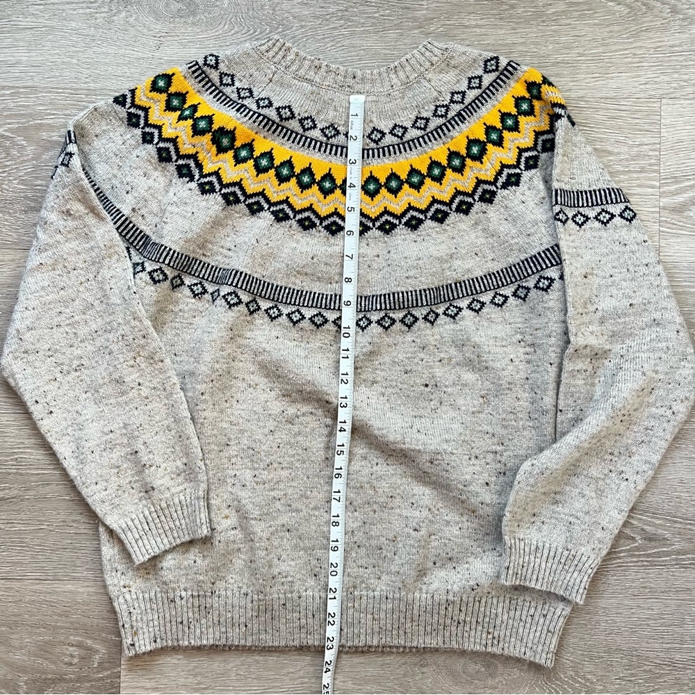 Weatherproof Vintage Fairisle Brown & Yellow Knit Sweater, XL - Picture 6 of 8